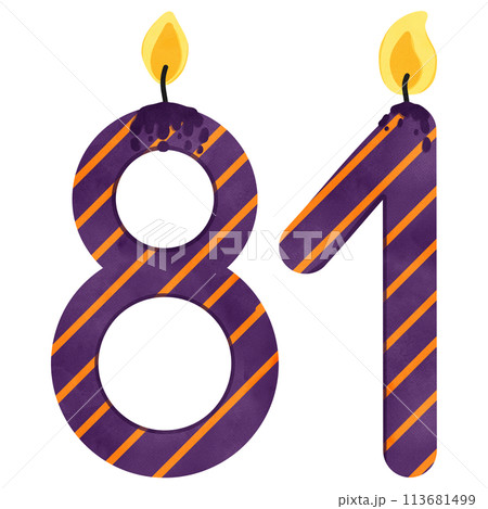 81st Birthday candle number, age, anniversary, burning candle number 81st Birthday candle number, age, anniversary, burning candle number 113681499