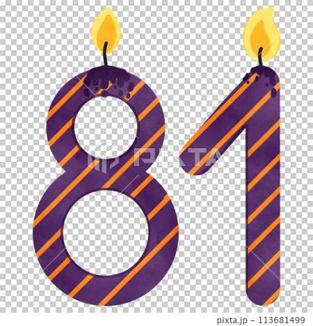 81st Birthday candle number, age, anniversary, burning candle number 81st Birthday candle number, age, anniversary, burning candle number 113681499