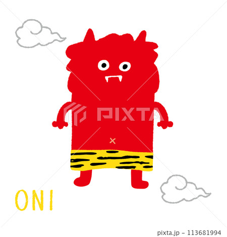 妖怪　ポップな鬼　背景なし 113681994