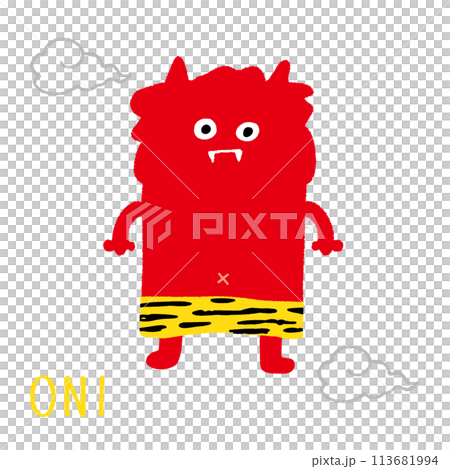 妖怪　ポップな鬼　背景なし 113681994