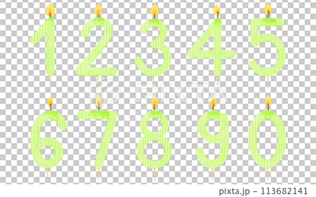 Birthday candle number, age, anniversary, candle, burning candle number pattern 113682141