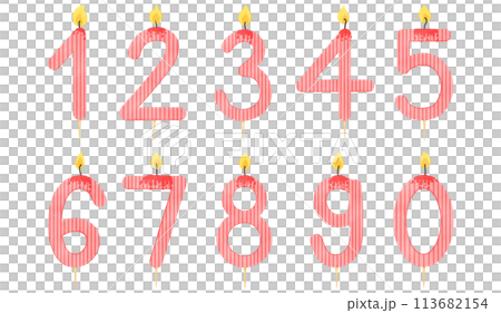 Birthday candle number, age, anniversary, candle, burning candle number pattern 113682154