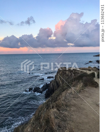 Sunset over the Mediterrenian in Collioure, Occitanie, France Sunset over the Mediterrenian in Collioure, Occitanie, France 113682431
