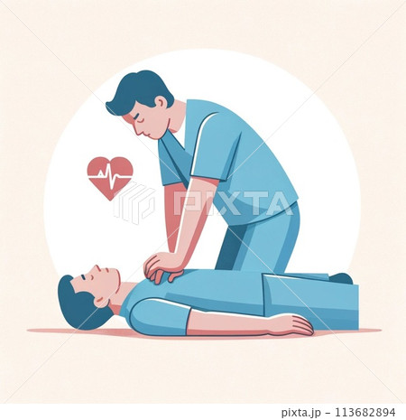 急変対応を行う医療従事者 113682894