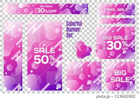 Banner set_Memphis pattern Banner set_Memphis pattern 113682902