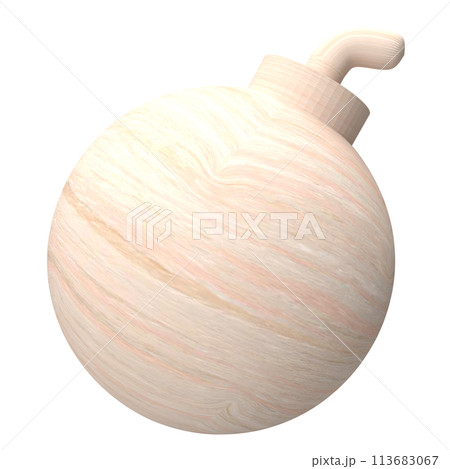 The wood bomb png image  for decor your design 3d rendering. 113683067
