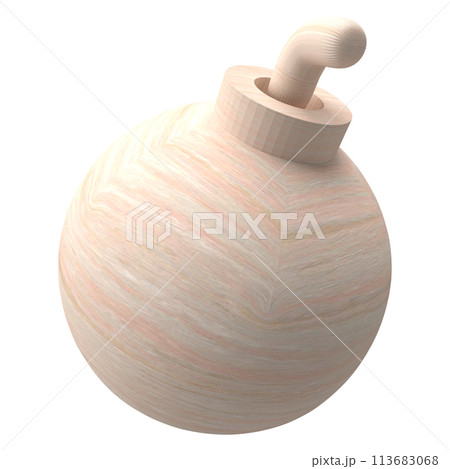 The wood bomb png image  for decor your design 3d rendering. 113683068