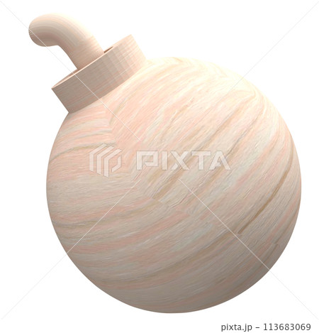The wood bomb png image  for decor your design 3d rendering. 113683069