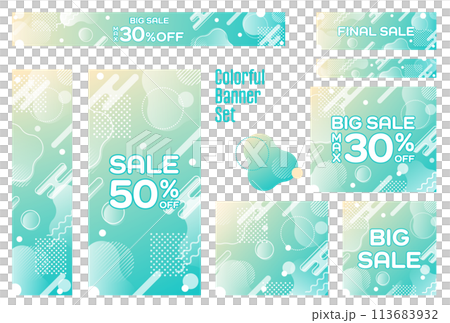 Banner set_Memphis pattern 113683932