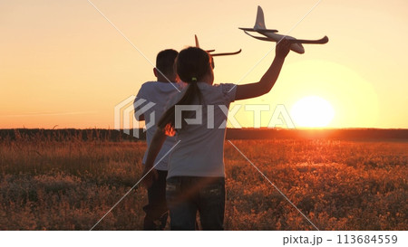 child airplane, children dream airplane pilot, child kid boy girl running with toy airplane across field, working team pilots, silhouette happy children running with toy airplanes hands, happy boy child airplane, children dream airplane pilot, child kid boy girl running with toy airplane across field, working team pilots, silhouette happy children running with toy airplanes hands, happy boy 113684559