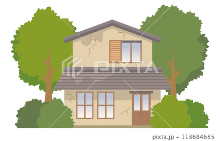 傷んだ一戸建て住宅 113684685