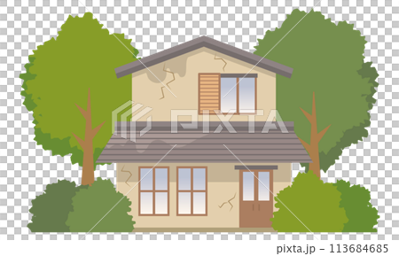 傷んだ一戸建て住宅 113684685