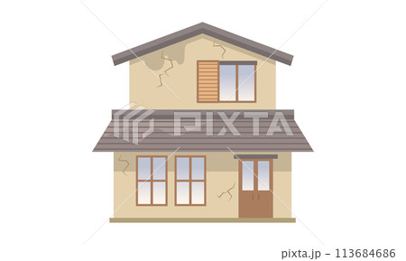 傷んだ一戸建て住宅 113684686