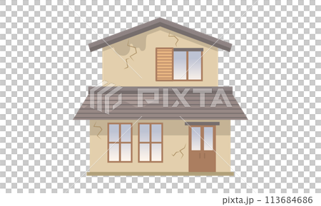 傷んだ一戸建て住宅 113684686