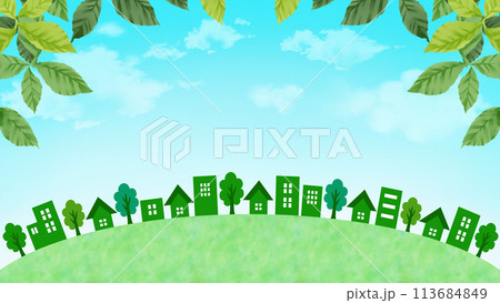 緑の街並み 風景 16:9 緑の街並み 風景 16:9 113684849