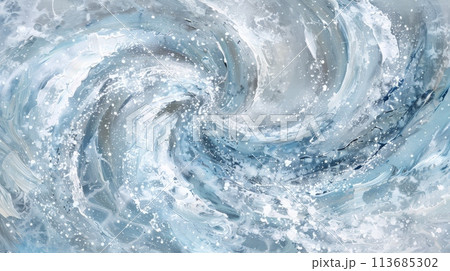 Closeup of swirling water in washing machine creating a whirlpool effect 113685302
