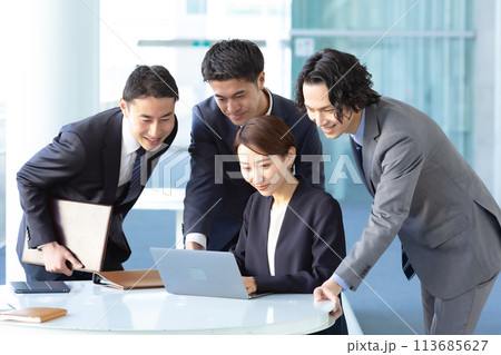 ビジネス　チームワーク　ミーティング 113685627