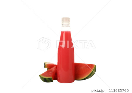 PNG, shower gel with watermelon, isolated on white background. PNG, shower gel with watermelon, isolated on white background. 113685760