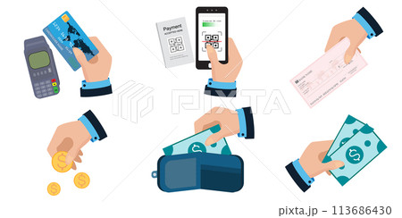Set of various payment options isolated on white. 113686430
