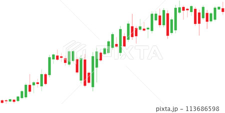 Stock market investment trading chart on a white background. Stock market candles. 113686598