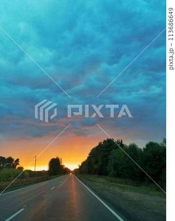 evening road evening road 113686649