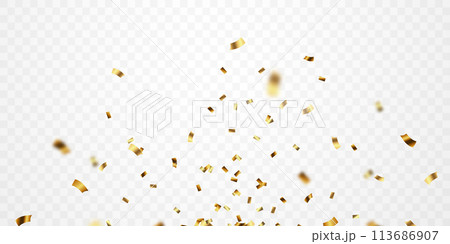 golden confetti background for festival decoration vector illustration 113686907