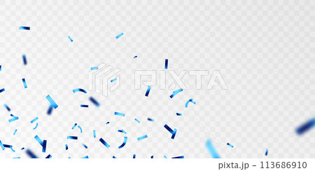 beautiful blue confetti background for celebration party Vector illustration 113686910