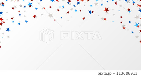 4th of July USA Independence Day background, celebration. Vector illustration 113686913