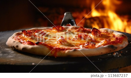 Italian pizza just out of the oven 113687237