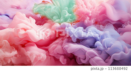 Abstract background of liquid ink or paints blending flow mixing together. 113688492
