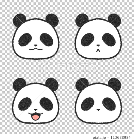 パンダの表情顔セットのイラスト素材 [113688984] - PIXTA