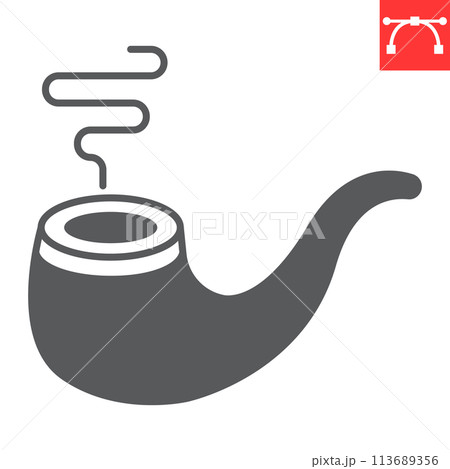 Smoking pipe glyph icon 113689356