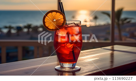 Glass of fresh summer cocktail Glass of fresh summer cocktail 113690227