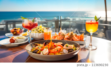 Set of Spanish tapas with sangria Set of Spanish tapas with sangria 113690230