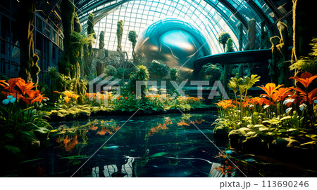 Exotic plants in greenhouse Exotic plants in greenhouse 113690246