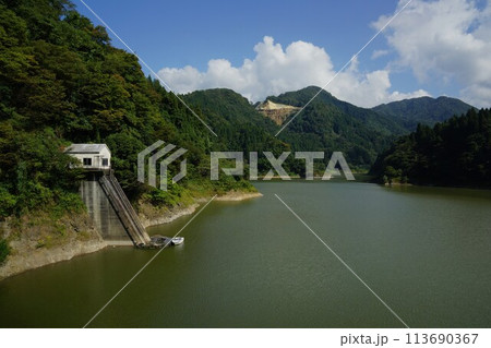 上市川ダムのダム湖 113690367