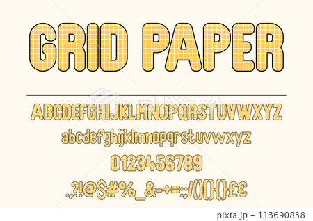 Decorative Grid Paper Color Font Set for Artistic 113690838