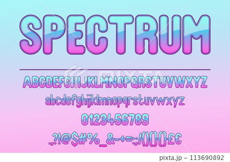Vibrant Spectrum Gradient Color Font Set 113690892