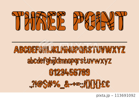 Three Point Basketball Font Set Three Point Basketball Font Set 113691092