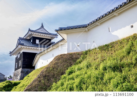 西尾市、西尾城の二之丸丑寅櫓と屏風折れ土塀 113691100