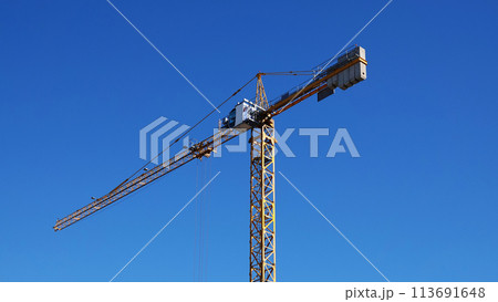 Kiev, Ukraine March 13, 2019:  Tractors and excavators work on the construction of the foundation zero cycle 113691648