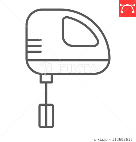 Hand mixer line icon Hand mixer line icon 113692613