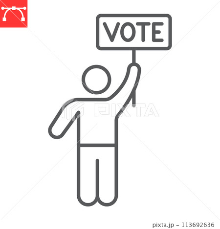 Election campaign line icon Election campaign line icon 113692636