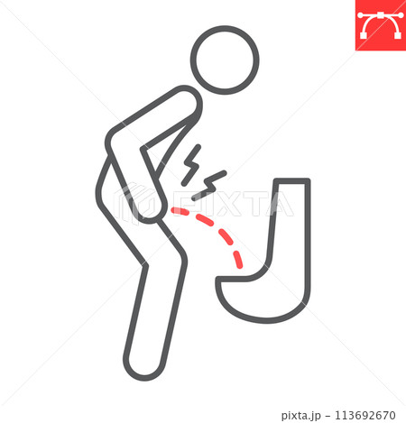 Urine pain line icon 113692670