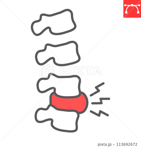 Spine pain line icon 113692672