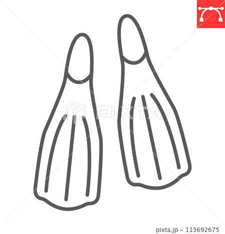 Diving flippers line icon Diving flippers line icon 113692675