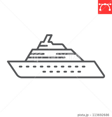 Cruise ship line icon 113692686