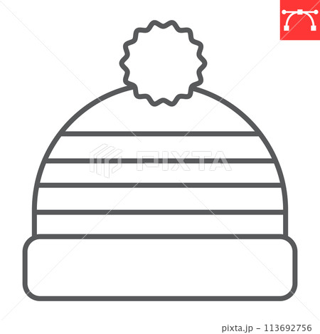 Winter hat line icon 113692756
