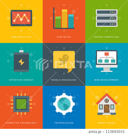 Flat design icons vector illustration Flat design icons vector illustration 113693031