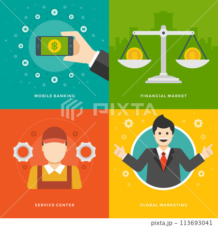 Website Promotion Banners Templates and Flat Icons Design Website Promotion Banners Templates and Flat Icons Design 113693041